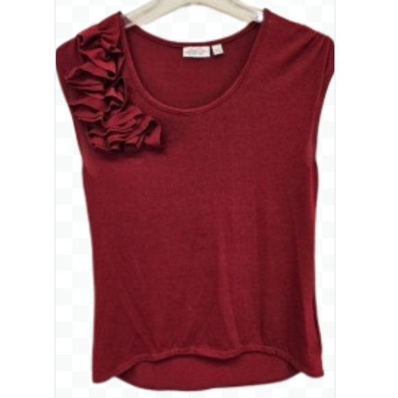 Sweet Pea Red Ruffled Hi-lo Top Sz Med - Picture 1 of 6